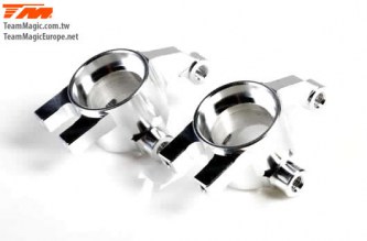Option Part - E4D-MF - Alu 7075 - Steering Block - Silver (2 pcs)