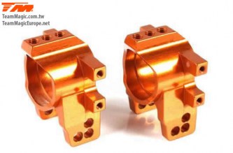Option Part - E4D-MF - Alu 7075 - Rear Hub Carrier - Orange (2 pcs)