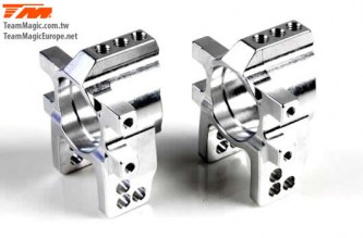 Option Part - E4D-MF - Alu 7075 - Rear Hub Carrier - Silver (2 pcs)